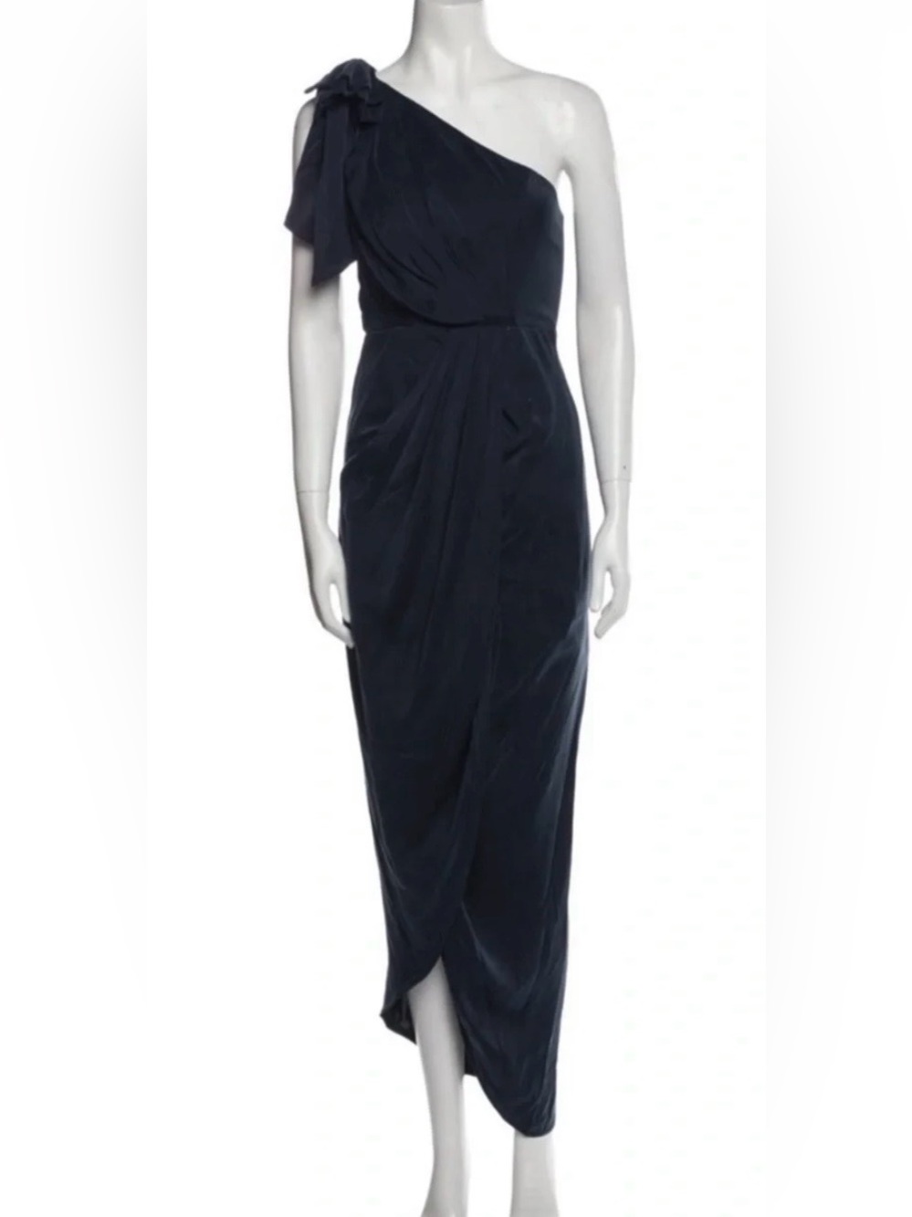 Zimmermann Bow Bodice One-Shoulder Black Draped Long Dress - Size 2 (size 6-8)